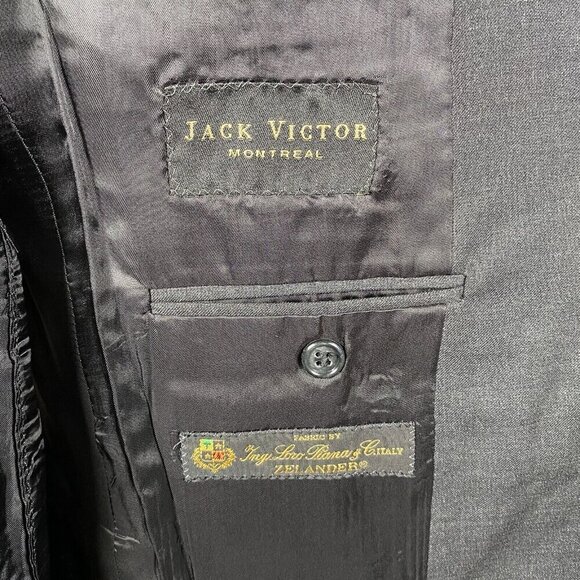 Jack Victor Sport Jacket 41R Loro Piana Zelander Wool Ryder Charcoal Two Button - Picture 9 of 16